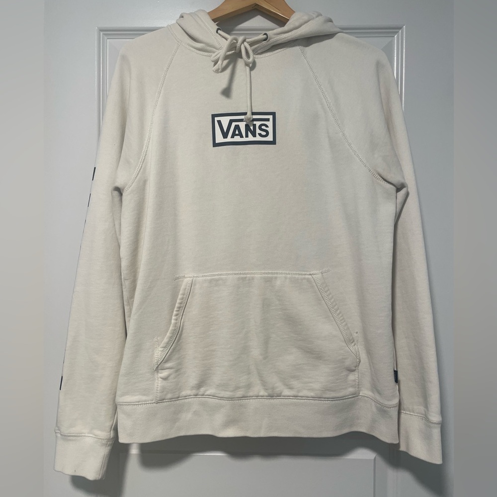 Vans Cream Hoodie with Black Logo